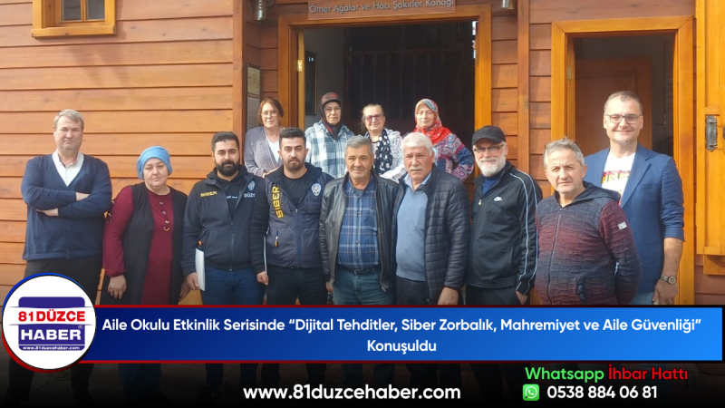 Aile Okulu Etkinlik Serisinde “Dijital Tehditler, Siber Zorbalık, Mahremiyet ve Aile Güvenliği” Konu