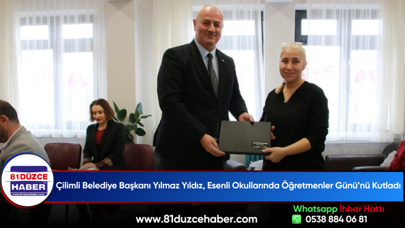 Çilimli Belediye Başkanı Yılmaz Yıldız, Esenli Okullarında Öğretmenler Günü’nü Kutladı