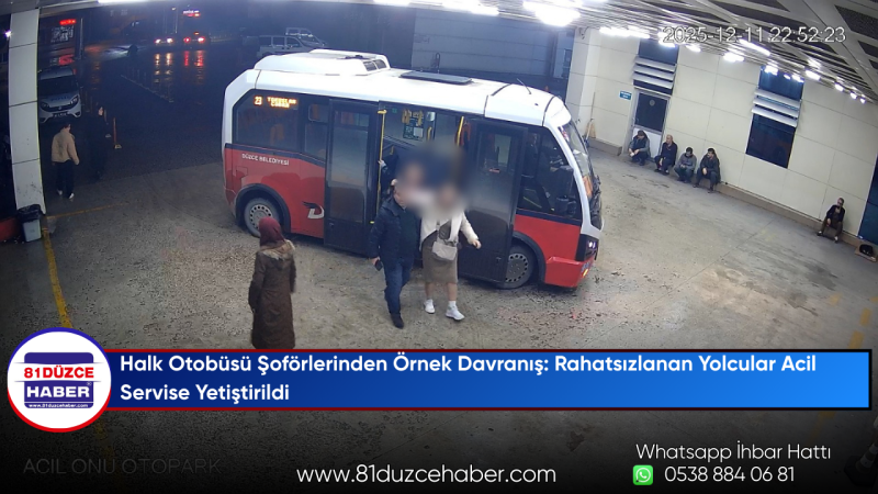 Halk Otobüsü Şoförlerinden Örnek Davranış: Rahatsızlanan Yolcular Acil Servise Yetiştirildi