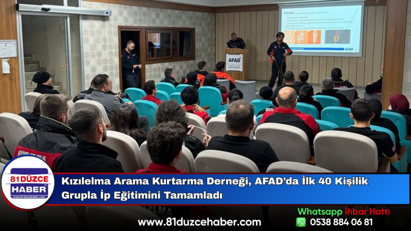 Kızılelma Arama Kurtarma Derneği, AFAD’da İlk 40 Kişilik Grupla İp Eğitimini Tamamladı