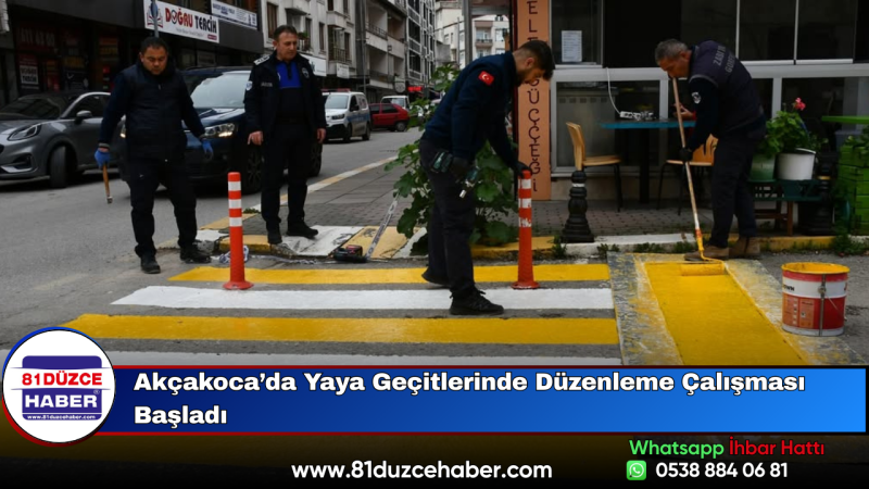 Akçakoca’da Yaya Geçitlerinde Düzenleme Çalışması Başladı