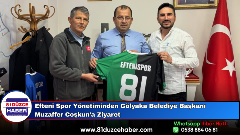 Efteni Spor Yönetiminden Gölyaka Belediye Başkanı Muzaffer Coşkun’a Ziyaret