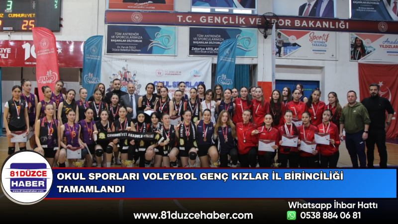 Okul Sporları Voleybol Genç Kızlar İl Birinciliği Tamamlandı