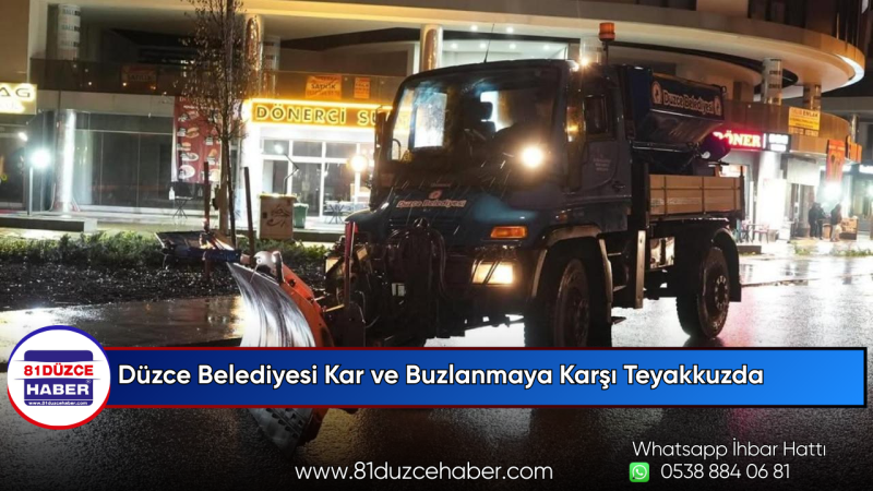 Düzce Belediyesi Kar ve Buzlanmaya Karşı Teyakkuzda