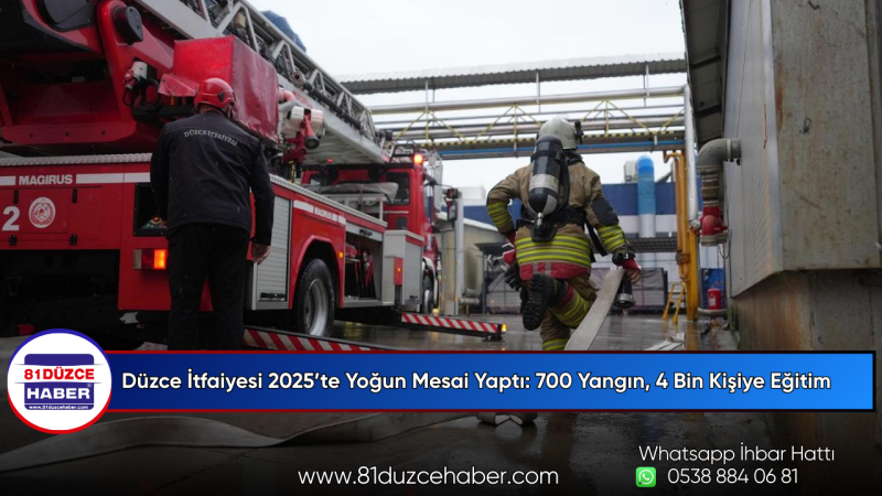 Düzce İtfaiyesi 2025’te Yoğun Mesai Yaptı: 700 Yangın, 4 Bin Kişiye Eğitim