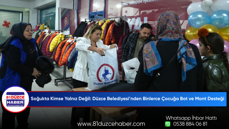 Soğukta Kimse Yalnız Değil: Düzce Belediyesi’nden Binlerce Çocuğa Bot ve Mont Desteği