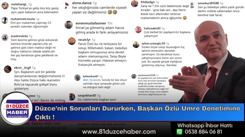 Düzce’nin Sorunları Dururken, Başkan Özlü Umre Denetimine Çıktı !
