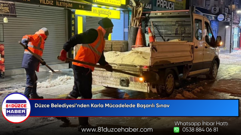 Düzce Belediyesi’nden Karla Mücadelede Başarılı Sınav
