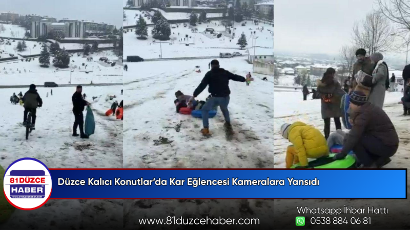 Düzce Kalıcı Konutlar’da Kar Eğlencesi Kameralara Yansıdı