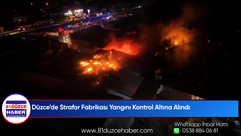 Düzce’de Strafor Fabrikası Yangını Kontrol Altına Alındı