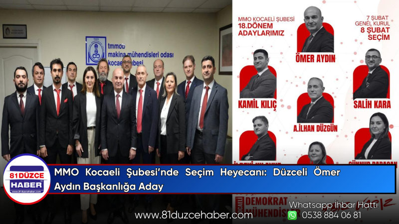 MMO Kocaeli Şubesi’nde Seçim Heyecanı: Düzceli Ömer Aydın Başkanlığa Aday