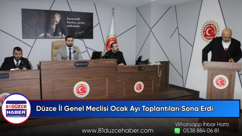 Düzce İl Genel Meclisi Ocak Ayı Toplantıları Sona Erdi