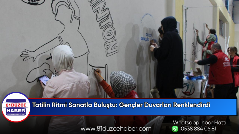 Tatilin Ritmi Sanatla Buluştu: Gençler Duvarları Renklendirdi