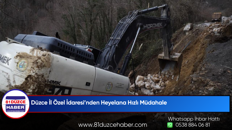 Düzce İl Özel İdaresi’nden Heyelana Hızlı Müdahale
