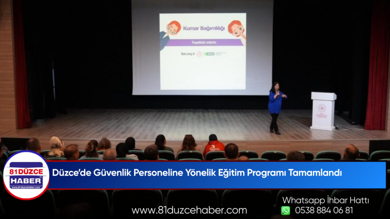 Düzce’de Güvenlik Personeline Yönelik Eğitim Programı Tamamlandı