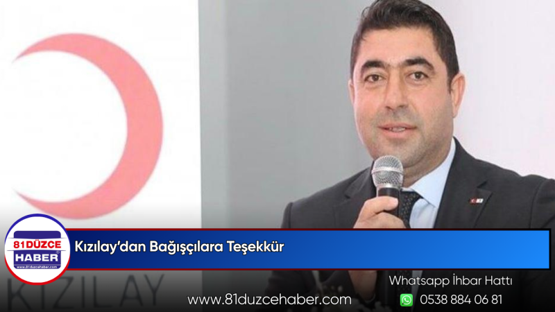 Kızılay’dan Bağışçılara Teşekkür