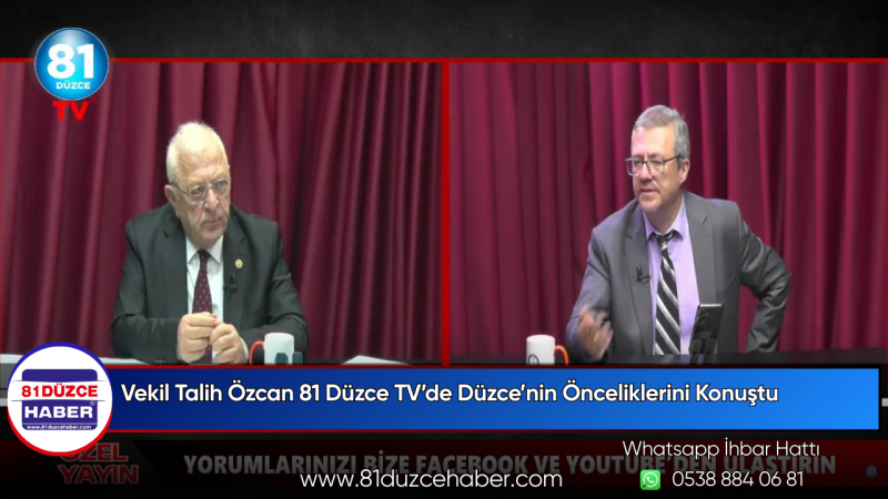 Vekil Talih Özcan 81 Düzce TV’de Düzce’nin Önceliklerini Konuştu