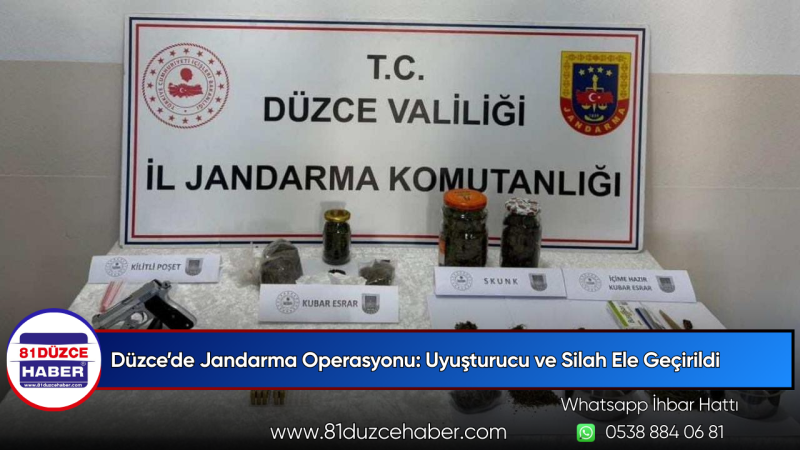 Düzce’de Jandarma Operasyonu: Uyuşturucu ve Silah Ele Geçirildi