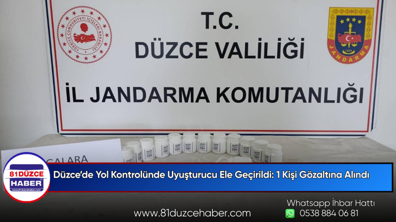 Düzce’de Yol Kontrolünde Uyuşturucu Ele Geçirildi: 1 Kişi Gözaltına Alındı
