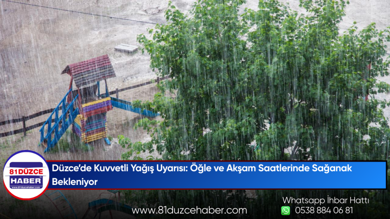 Düzce’de Kuvvetli Yağış Uyarısı: Öğle ve Akşam Saatlerinde Sağanak Bekleniyor