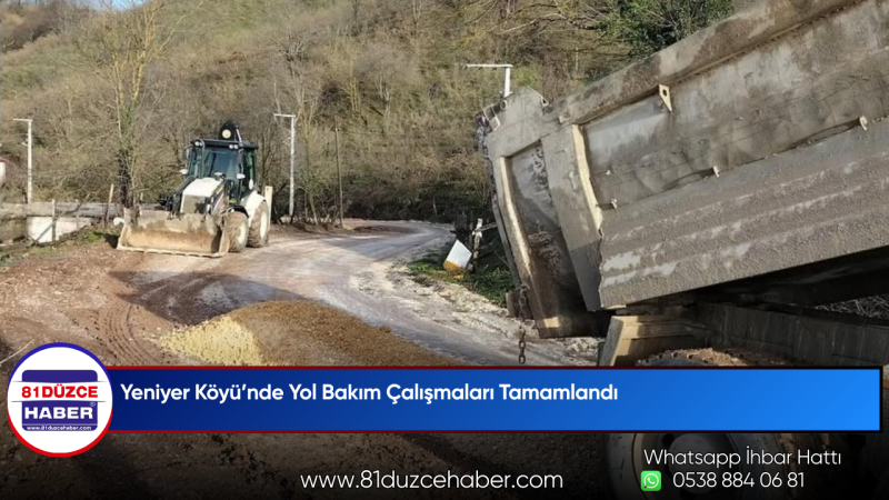 Yeniyer Köyü’nde Yol Bakım Çalışmaları Tamamlandı