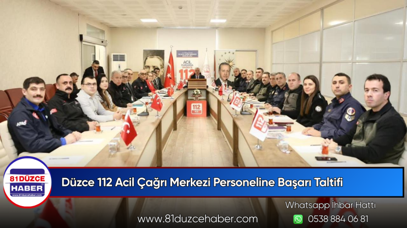 Düzce 112 Acil Çağrı Merkezi Personeline Başarı Taltifi