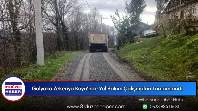 Gölyaka Zekeriya Köyü’nde Yol Bakım Çalışmaları Tamamlandı