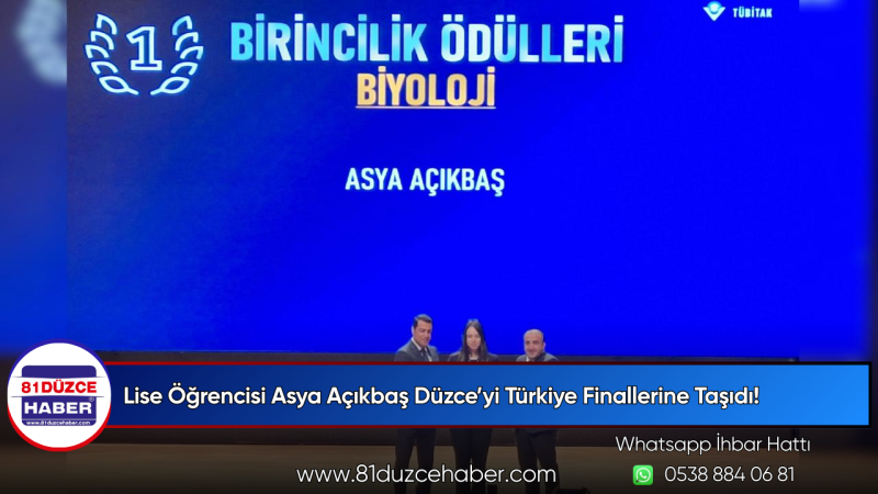 Lise Öğrencisi Asya Açıkbaş Düzce’yi Türkiye Finallerine Taşıdı!