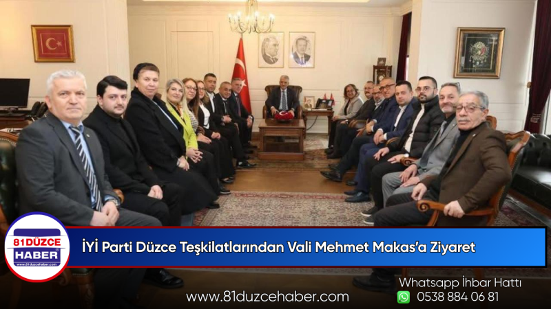İYİ Parti Düzce Teşkilatlarından Vali Mehmet Makas’a Ziyaret