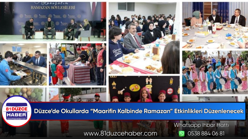 Düzce’de Okullarda “Maarifin Kalbinde Ramazan” Etkinlikleri Düzenlenecek