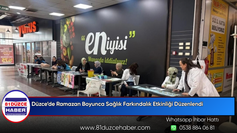Düzce’de Ramazan Boyunca Sağlık Farkındalık Etkinliği Düzenlendi