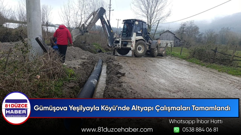 Gümüşova Yeşilyayla Köyü’nde Altyapı Çalışmaları Tamamlandı