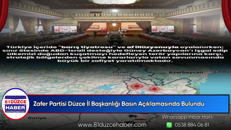 Zafer Partisi Düzce İl Başkanlığı Basın Açıklamasında Bulundu
