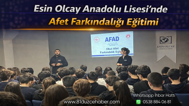 Esin Olcay Anadolu Lisesi’nde Afet Farkındalığı Eğitimi
