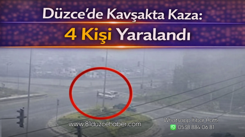 Düzce’de Kavşakta Kaza: 4 Kişi Yaralandı