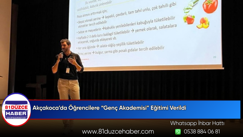 Akçakoca’da Öğrencilere “Genç Akademisi” Eğitimi Verildi