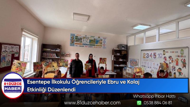 Esentepe İlkokulu Öğrencileriyle Ebru ve Kolaj Etkinliği Düzenlendi