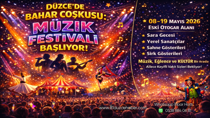 Düzce’de Bahar Coşkusu: Müzik Festivali Başlıyor