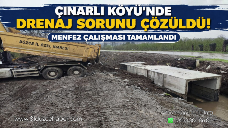 Çınarlı Köyü’nde Drenaj Sorunu Çözüldü: Menfez Çalışması Tamamlandı