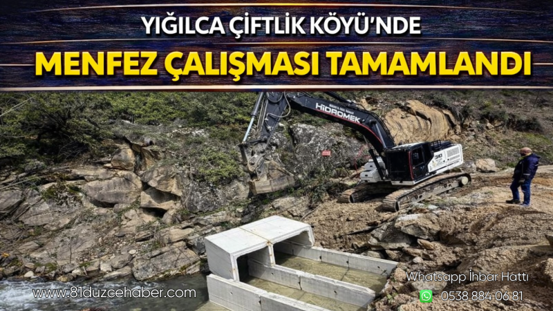 Yığılca Çiftlik Köyü’nde Menfez Çalışması Tamamlandı