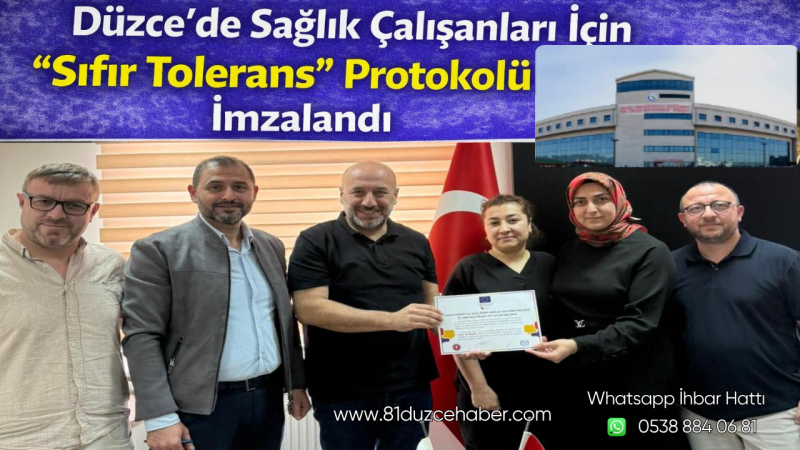 Düzce’de Sağlık Çalışanları İçin “Sıfır Tolerans” Protokolü İmzalandı