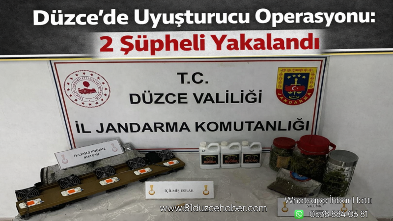 Düzce’de Uyuşturucu Operasyonu: 2 Şüpheli Yakalandı