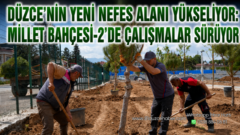 Düzce’nin Yeni Nefes Alanı Yükseliyor: Millet Bahçesi-2’de Çalışmalar Sürüyor