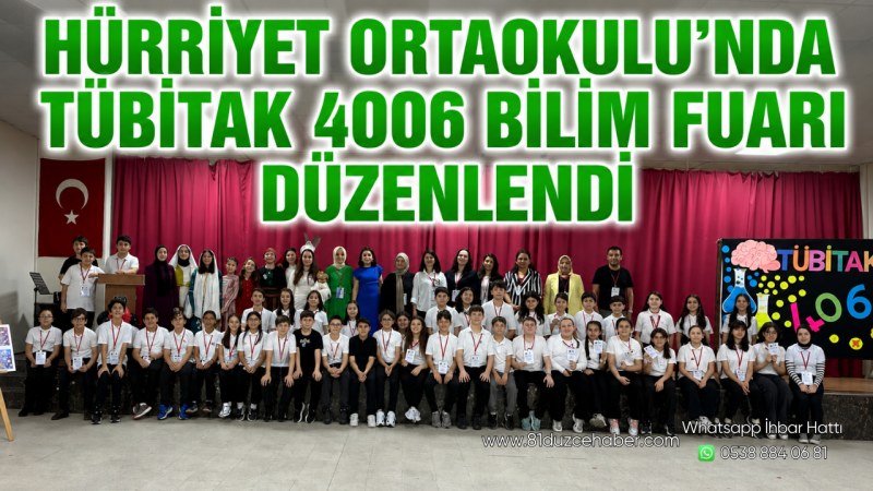 Hürriyet Ortaokulu’nda TÜBİTAK 4006 Bilim Fuarı Düzenlendi