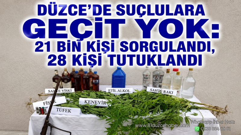 Düzce’de Suçlulara Geçit Yok: 21 Bin Kişi Sorgulandı, 28 Kişi Tutuklandı