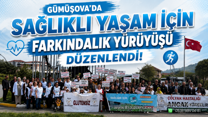 Gümüşova’da Sağlıklı Yaşam İçin Farkındalık Yürüyüşü Düzenlendi