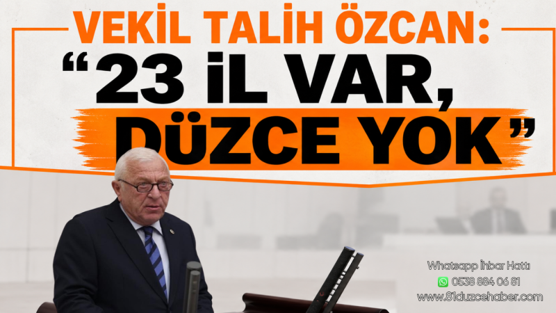 Vekil Talih Özcan : “23 İl Var, Düzce Yok”