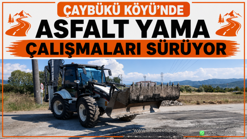 Çaybükü Köyü’nde Asfalt Yama Çalışmaları Sürüyor