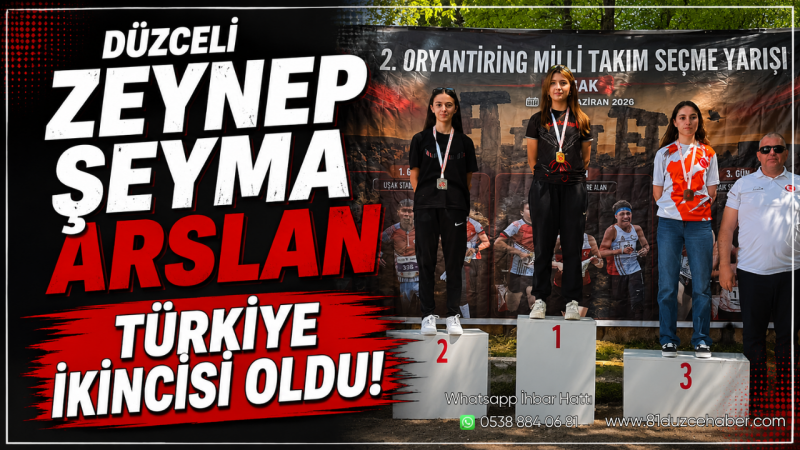 Düzceli Zeynep Şeyma Arslan Türkiye İkincisi Oldu