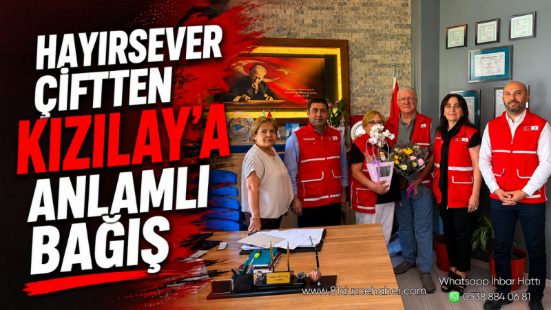 Hayırsever Çiftten Kızılay'a Anlamlı Bağış